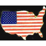 USA UNITED STATES SHAPE RED WHITE BLUE PIN